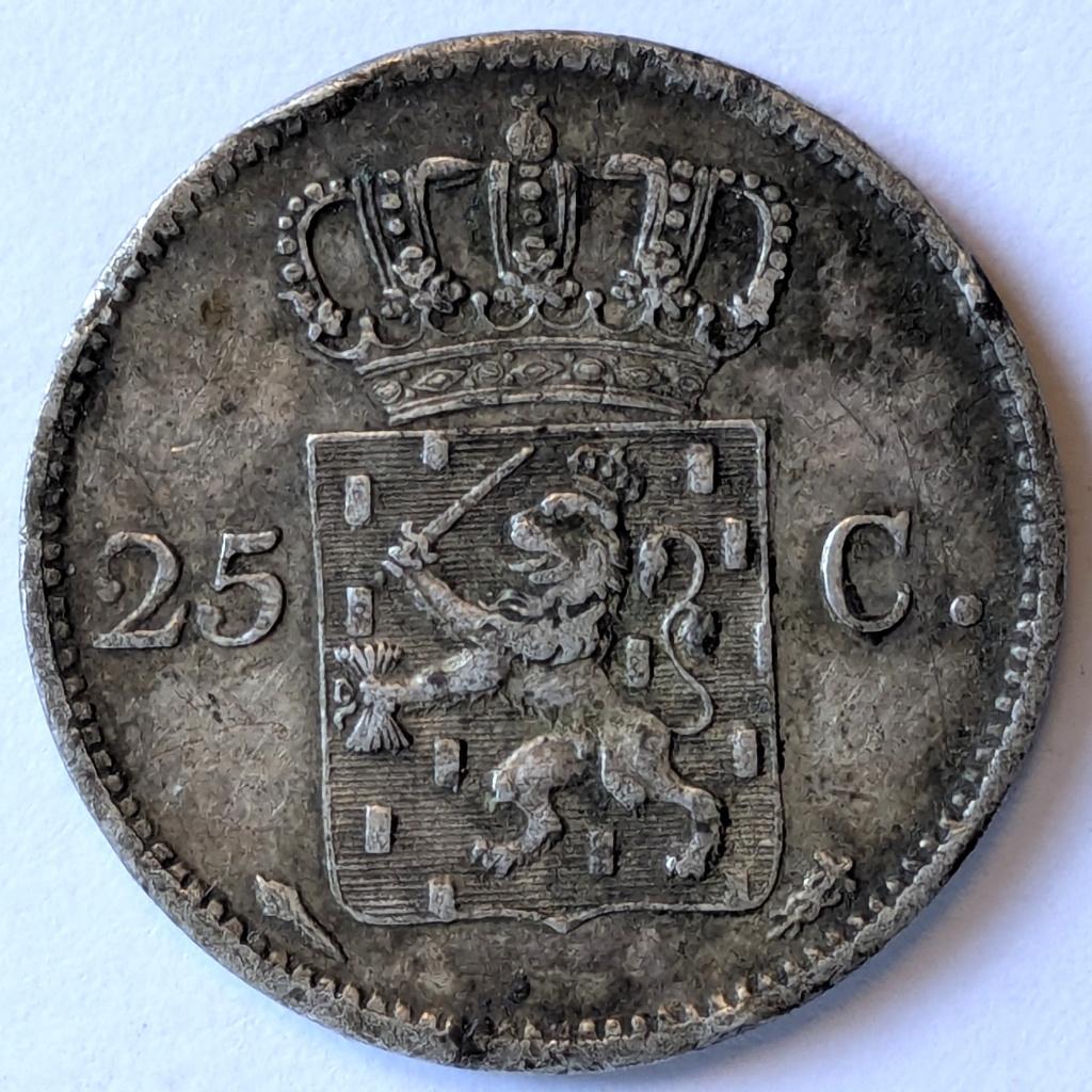 Nederlandse munt: 25 cent 1826 - zilver, Zilver, 25 cent, Ophalen of Verzenden, Koning Willem I