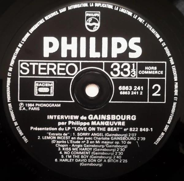 Serge Gainsbourg Interview "Love On The Beat", Enlèvement ou Envoi, Comme neuf, 12 pouces