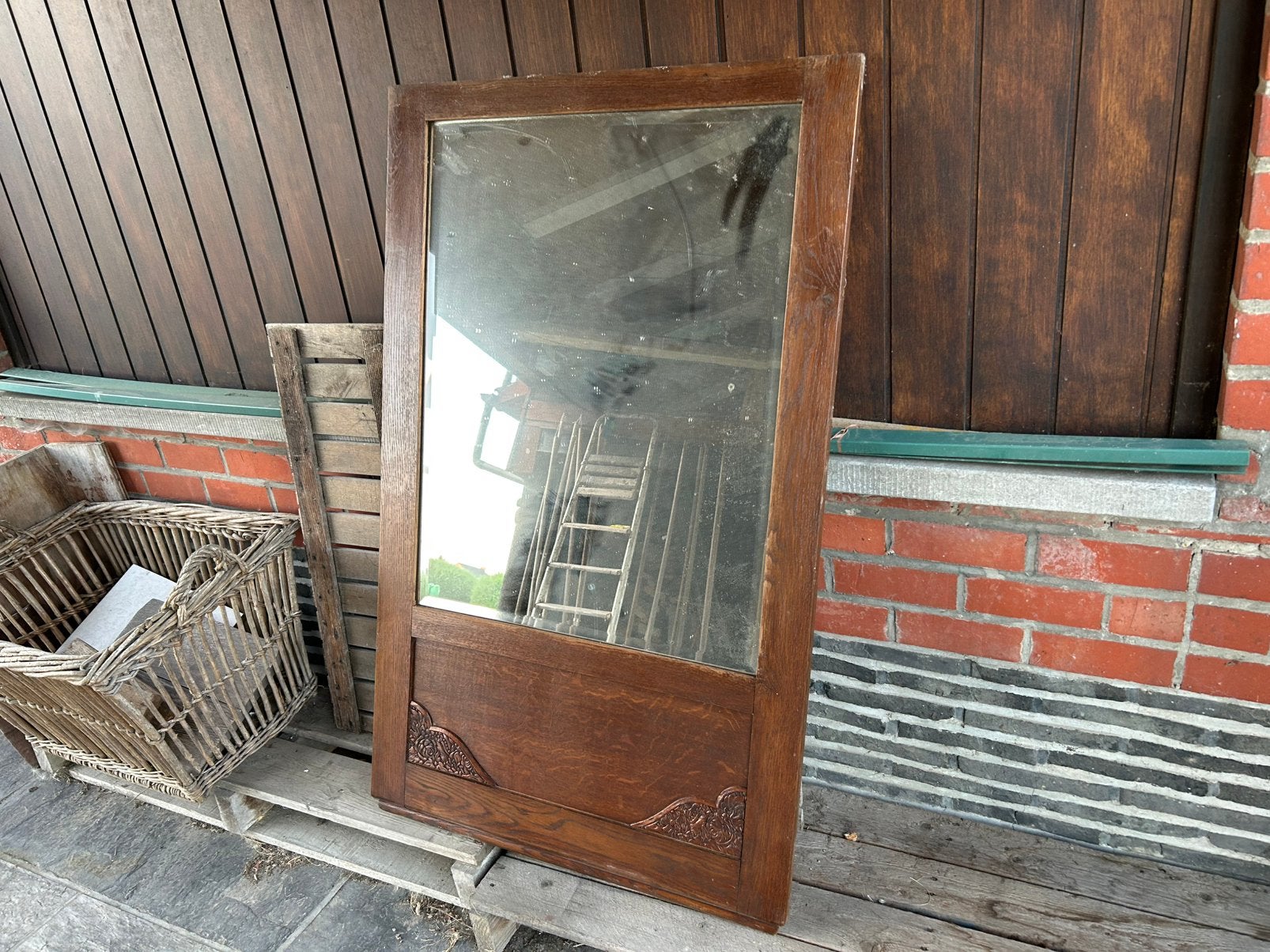 unieke spiegel, Huis en Inrichting, Ophalen, Gebruikt, Rechthoekig, 100 tot 150 cm