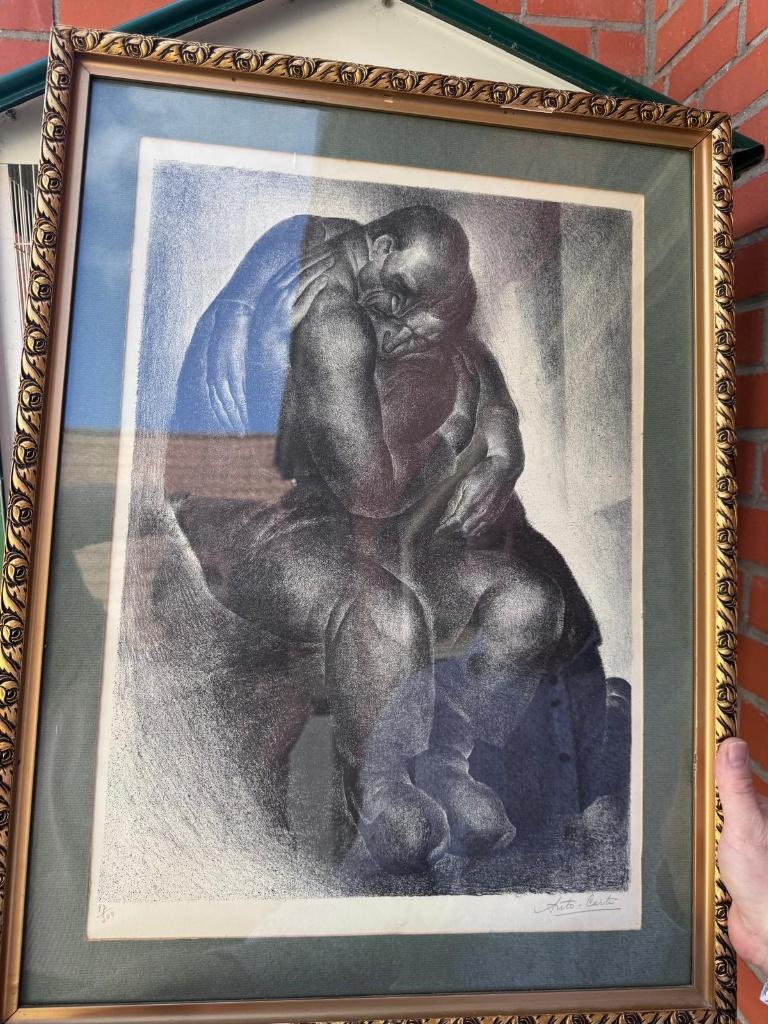 Litho Anto Carte, Afscheid van een zoon, Antiquités & Art, Enlèvement