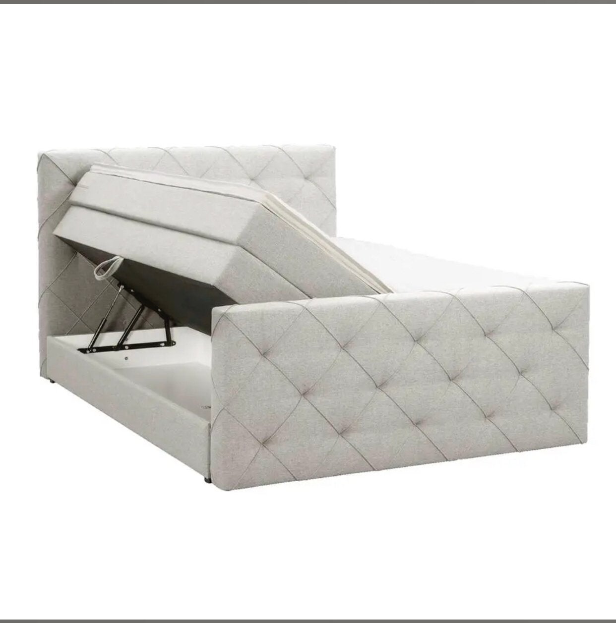Boxspring Sonderberg  160x200 mét bergruimte , grijs, Enlèvement, Comme neuf