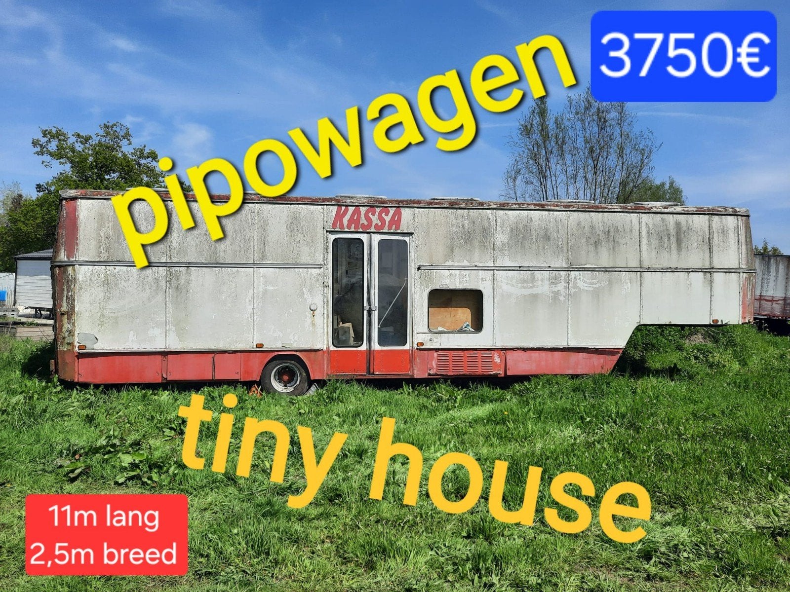 24 caravan chassis Tiny house container aanhangwagen remork, Ophalen