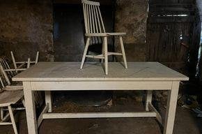 table et 4 chaises, Maison & Meubles, Tables | Tables à manger, 150 à 200 cm, Cinq personnes ou plus, En bois - style campagne
