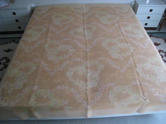 Vintage retro jaren 40 deken, 235x205cm, perfekte staat !!, Huis en Inrichting, Ophalen, Bruin