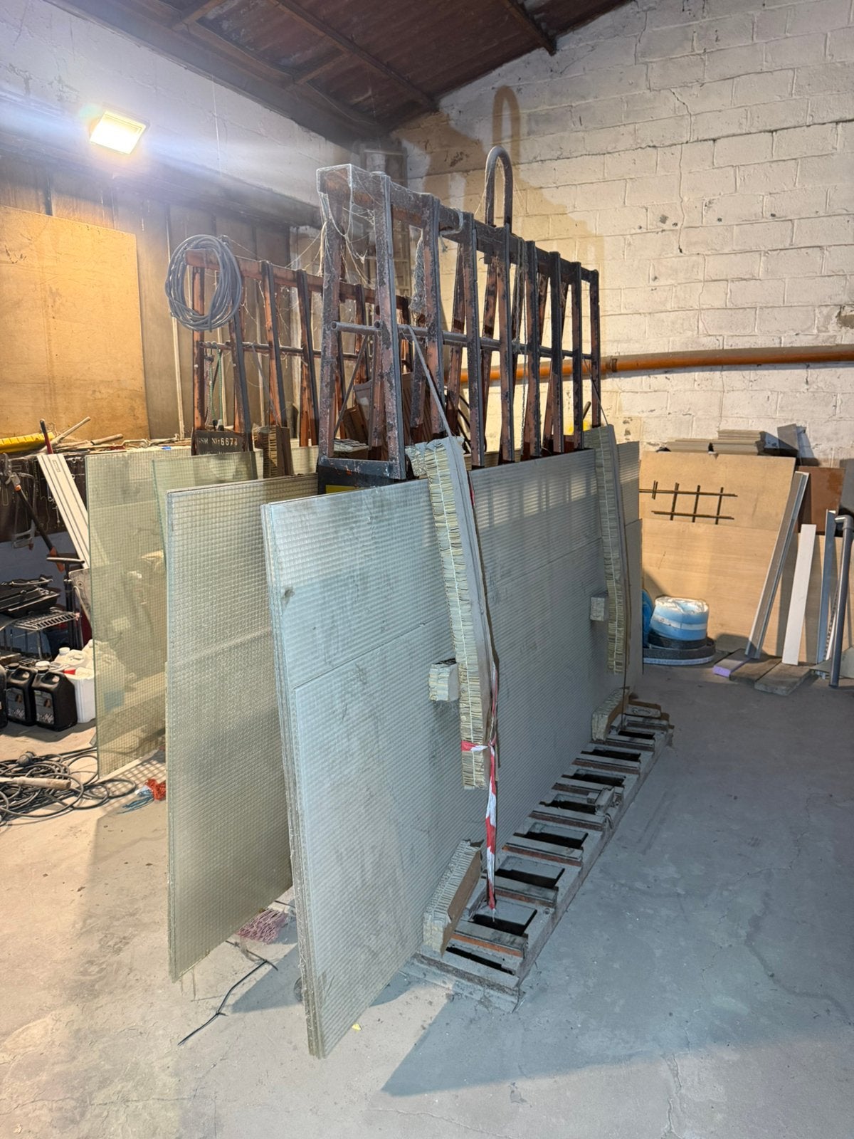 12 panneaux de verre armé 125 x 310 cm – très bon état, Bricolage & Construction, Échelles & Escaliers, Enlèvement, Comme neuf