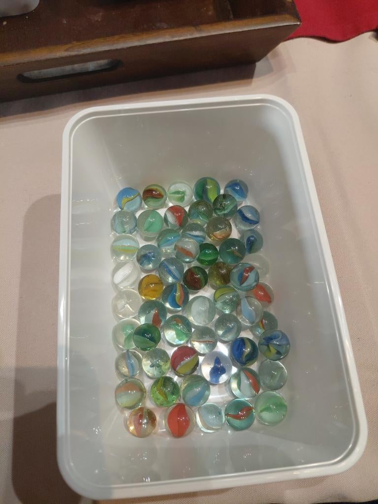 Lot de billes spiralées transparentes — avec bandes colorées, Collections, Enlèvement ou Envoi