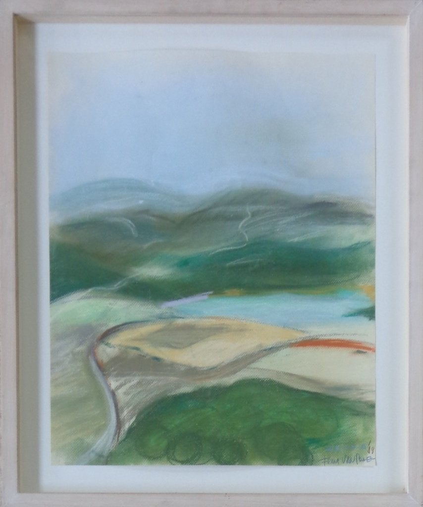 FRANZ VAN PRAET / ZANONA / ORIGINEEL / 62x52cm / KADER / SIG, Pastel, Enlèvement ou Envoi, Paysage, Papier/carton