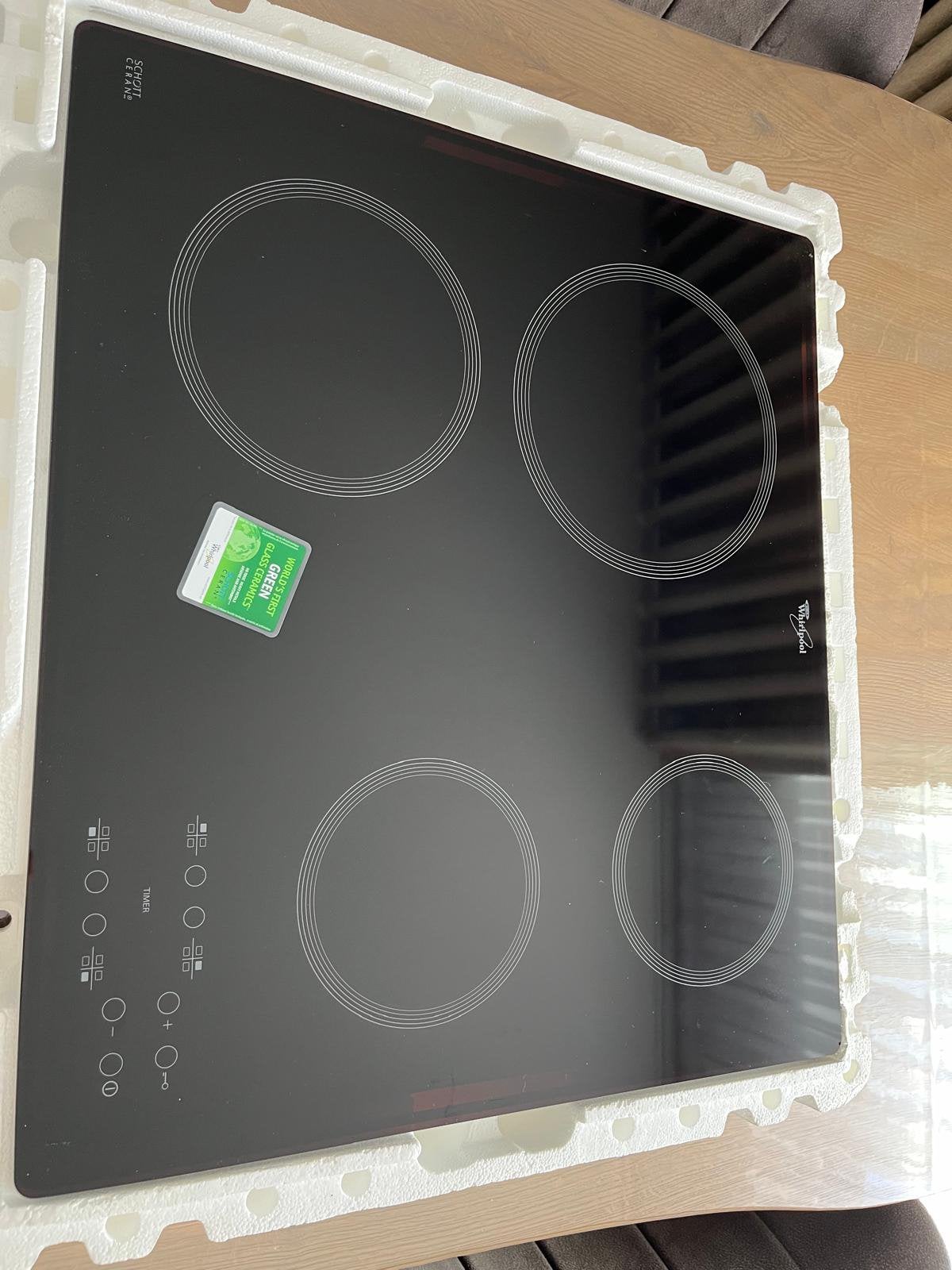 Whirlpool keramische kookplaat - 4 zones - NIEUW, Ophalen, Keramisch, Nieuw, 4 kookzones