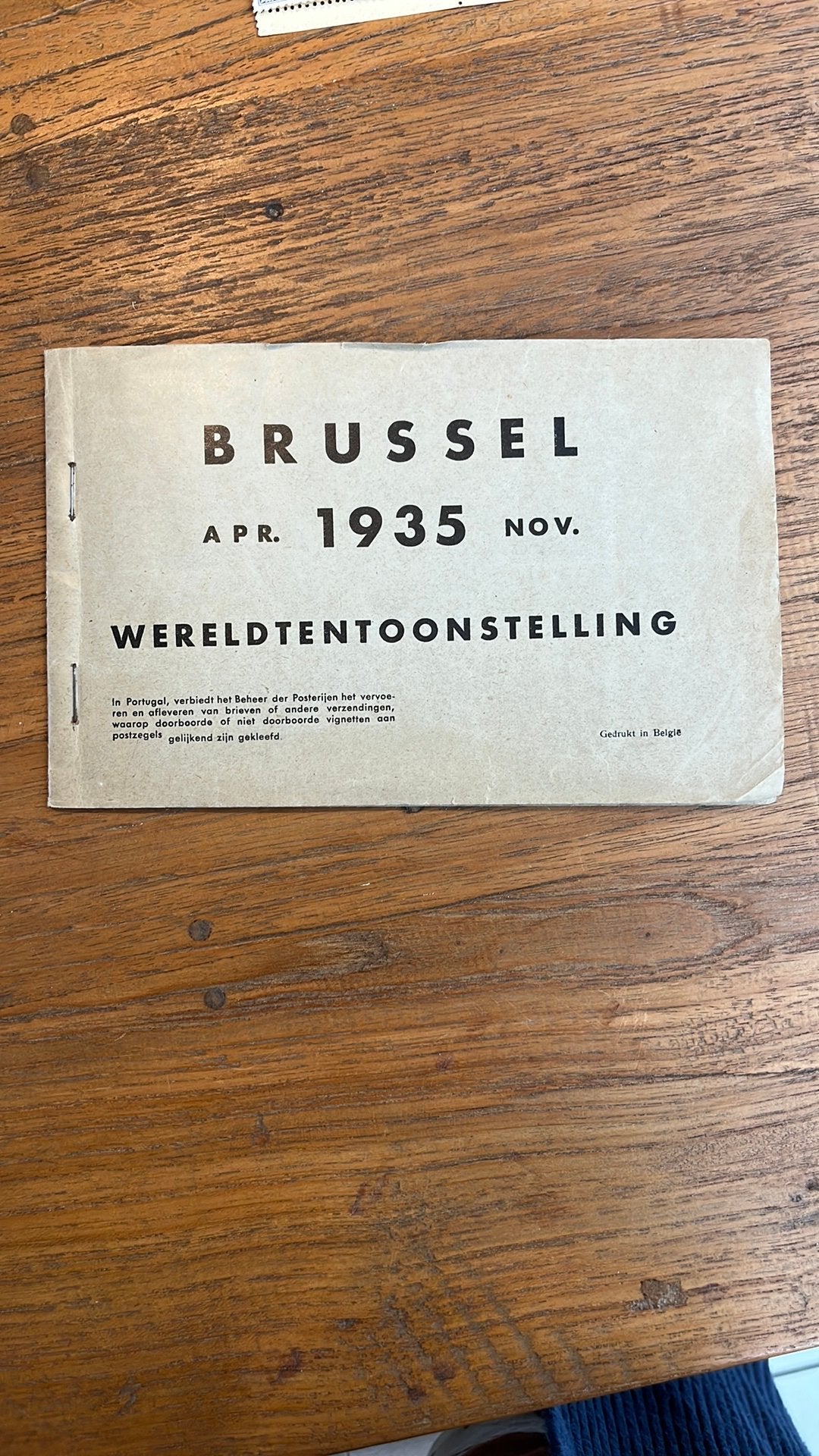Brochure off de l'Expo universelle de Brux 1935 (Expo '35), Enlèvement ou Envoi, Autre
