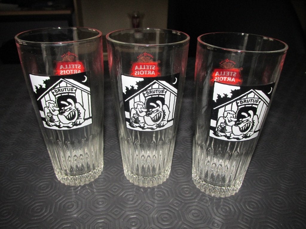 Verre STELLA ARTOIS BRUTUS (lot de 3 verres), Ophalen, Zo goed als nieuw, Glas of Glazen, Stella Artois