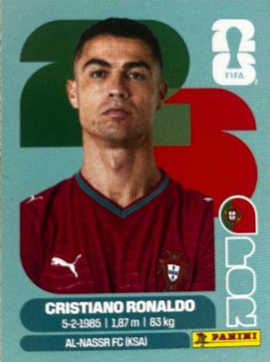 Autocollant Panini Coupe du monde 2026 de Cristiano Ronaldo, Enlèvement ou Envoi, Autocollant