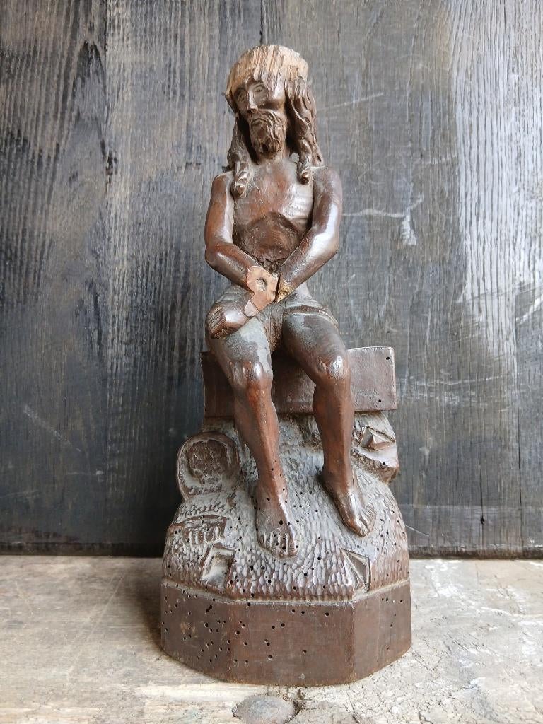 Christus op Koude Steen 17de eeuws hout, Ophalen of Verzenden, Hout, Houtsnijwerk