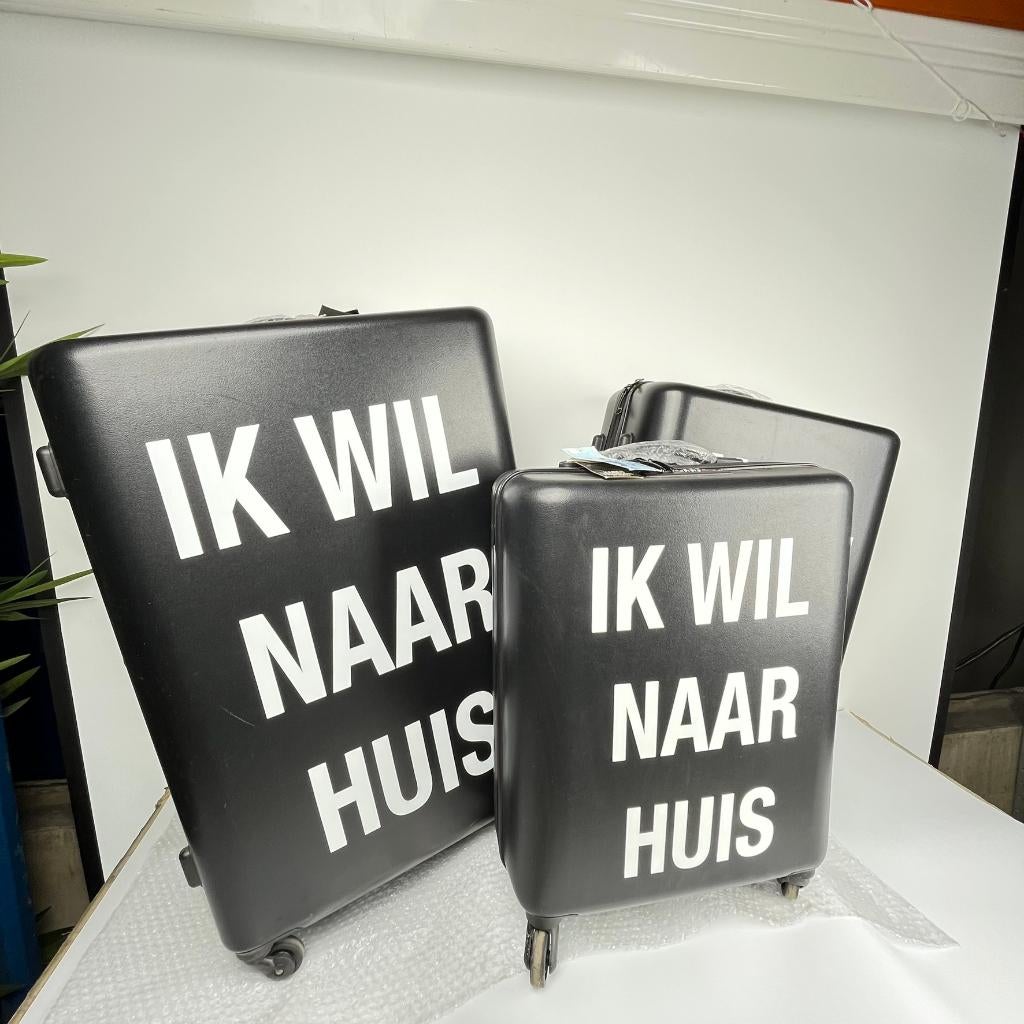 Set van 3 reiskoffers – “Ik wil naar Huis" - Vakanties, Hard kunststof, ., Nieuw, .