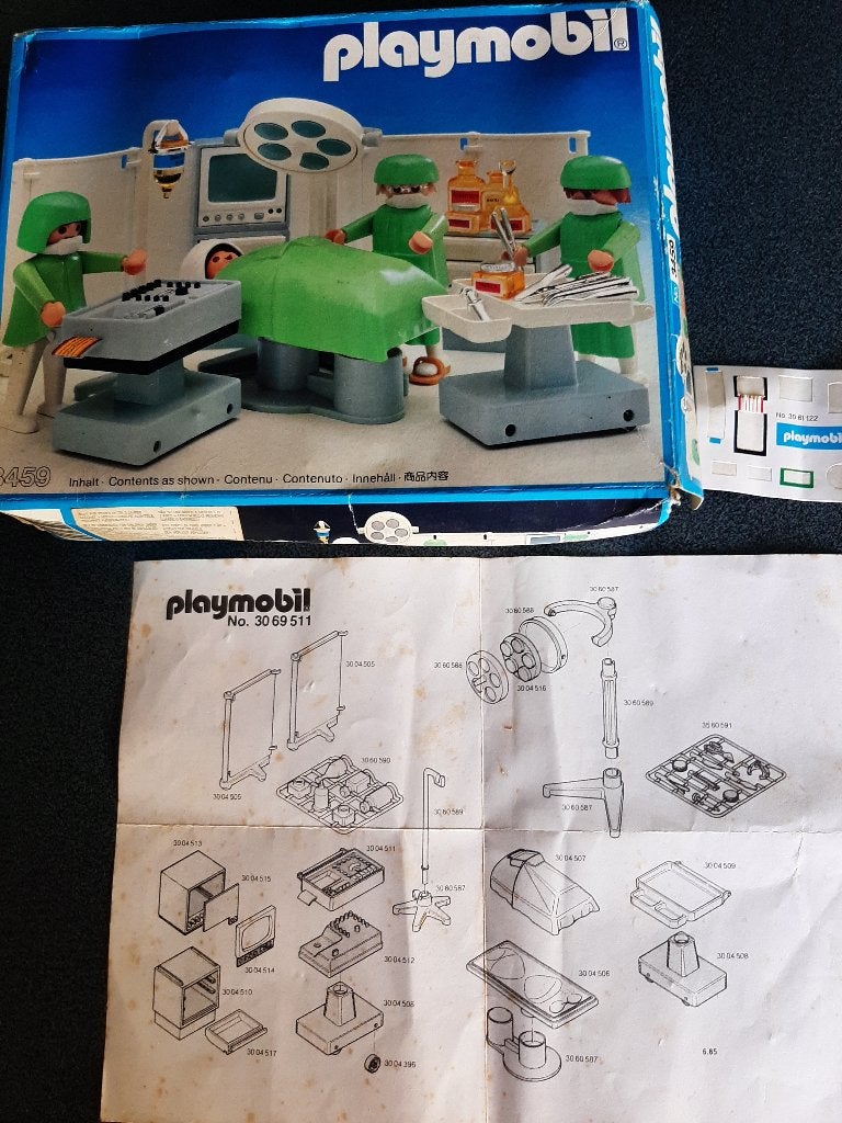 Playmobil 3459 helemaal volledig- Operatiekamer uit 1992, Ophalen of Verzenden, Gebruikt, Complete set