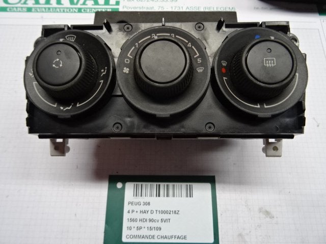 PANNEAU DE COMMANDE CHAUFFAGE 308 (4A / C) (T1000218Z), Utilisé, Peugeot