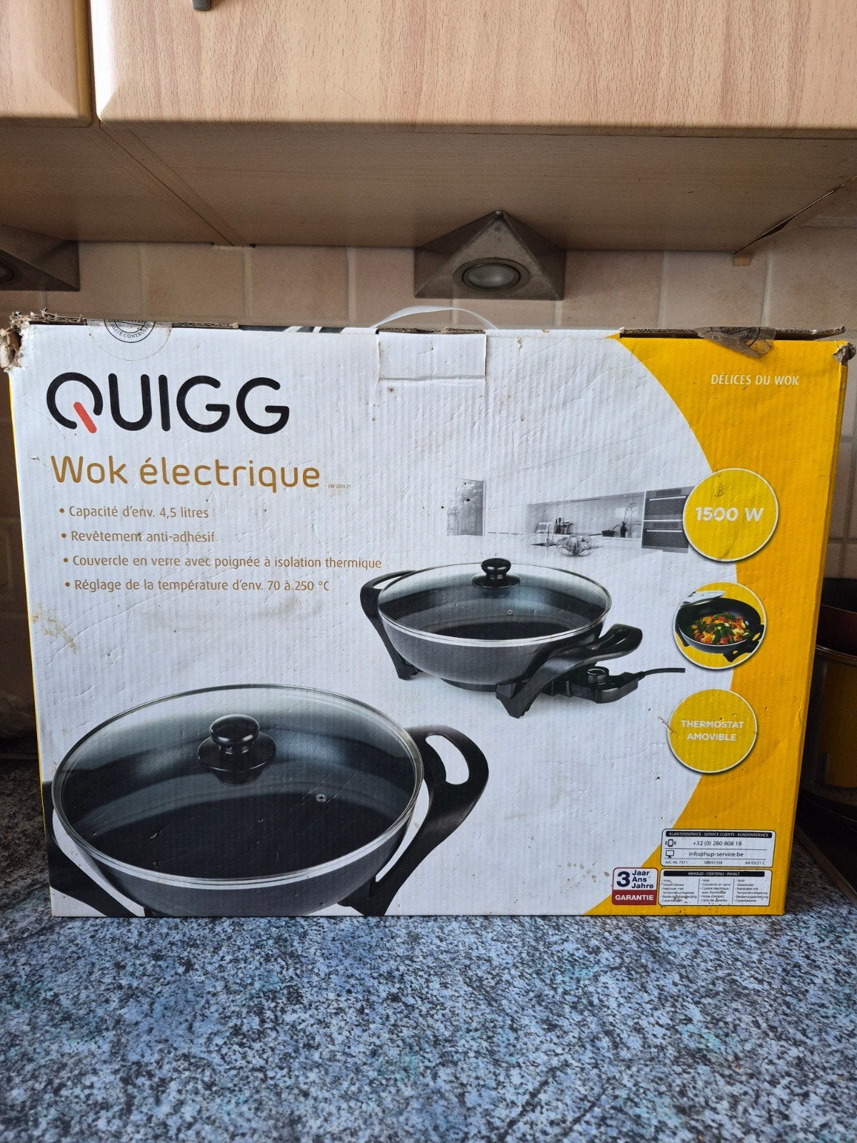Quigg elektrische wok, Ophalen of Verzenden, Wok