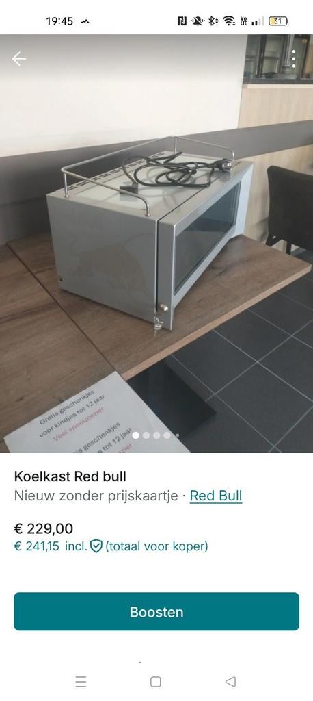 Koelkast redbull, Ophalen