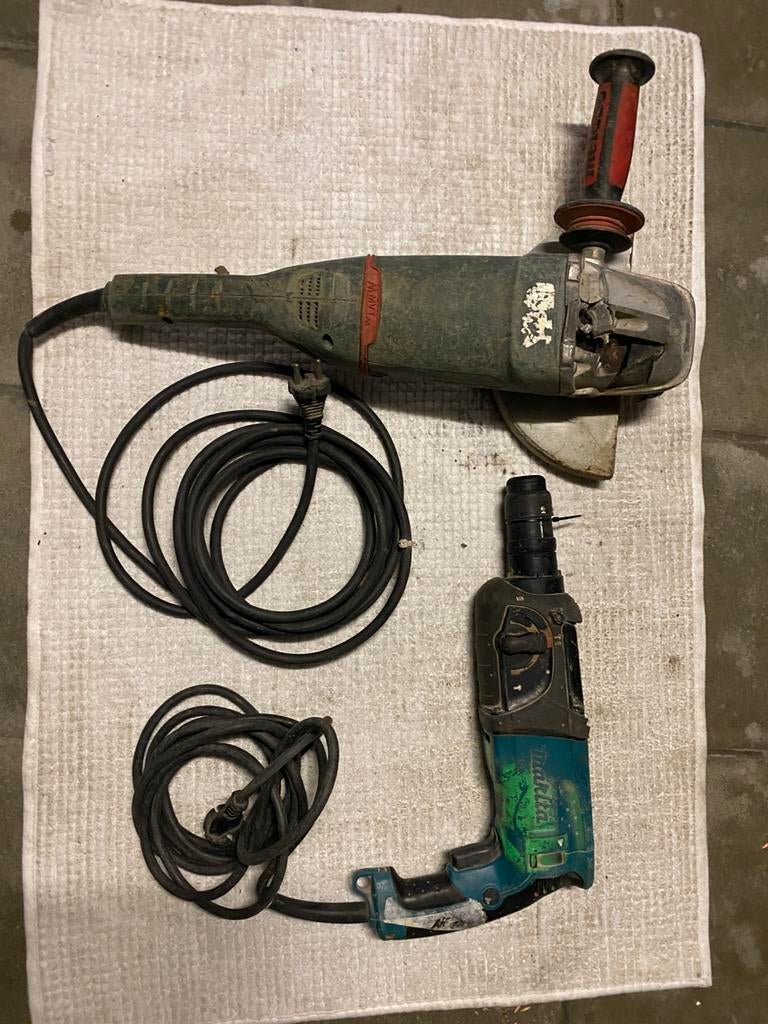 Metabo haakse slijper + Makita combihamer, Ophalen, Gebruikt