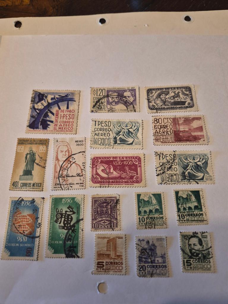 17 oude postzegels van Mexico gestempeld, Ophalen of Verzenden