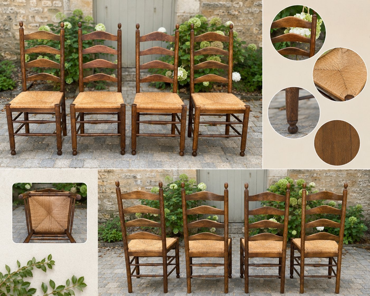 Ensemble de 4 chaises en bois, Maison & Meubles, Chaises, Brun, Enlèvement, Utilisé, Bois