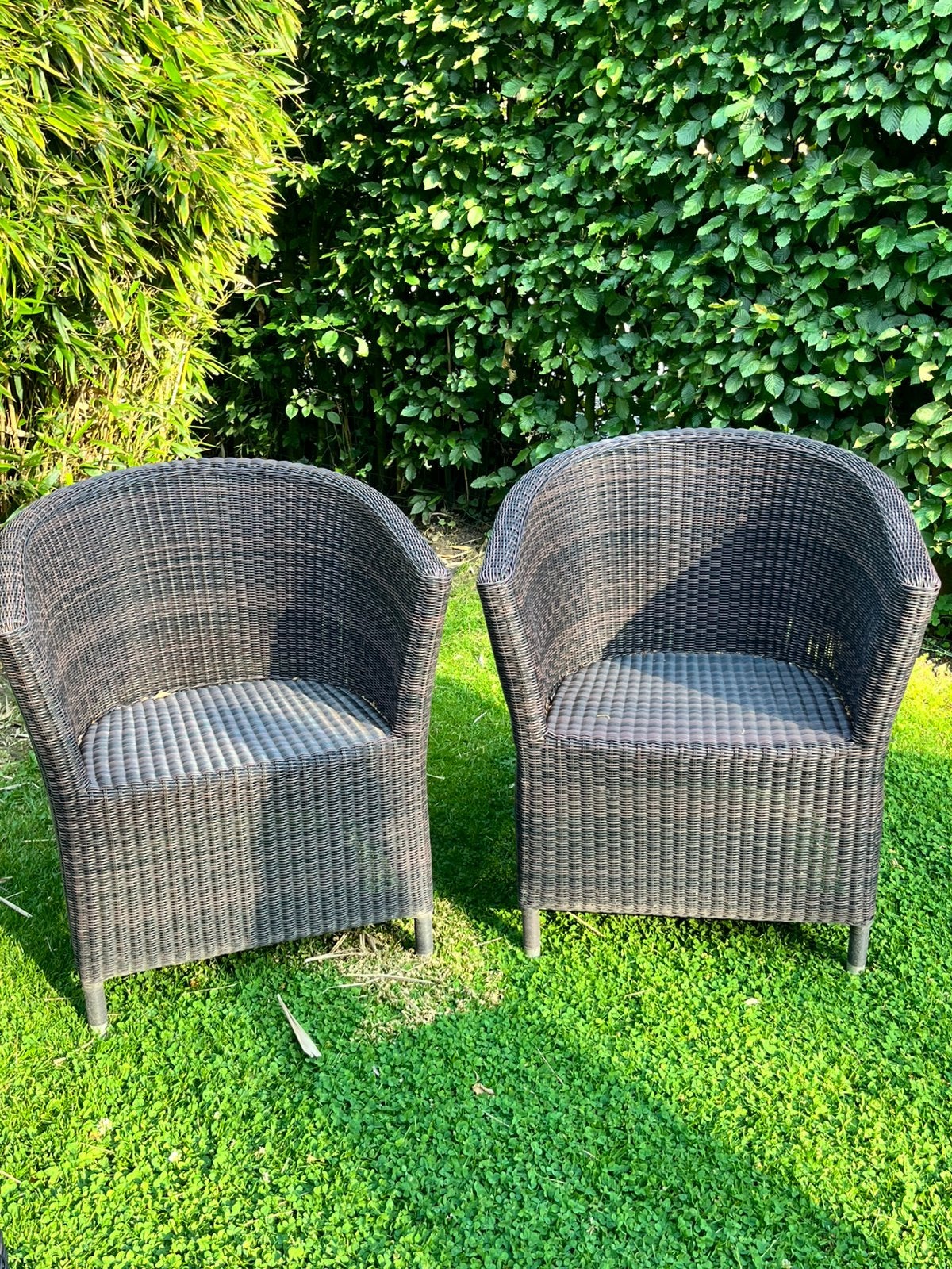 Set van 4 wicker tuinstoelen, Tuin en Terras, Tuinstoelen, Ophalen, Zo goed als nieuw, Wicker