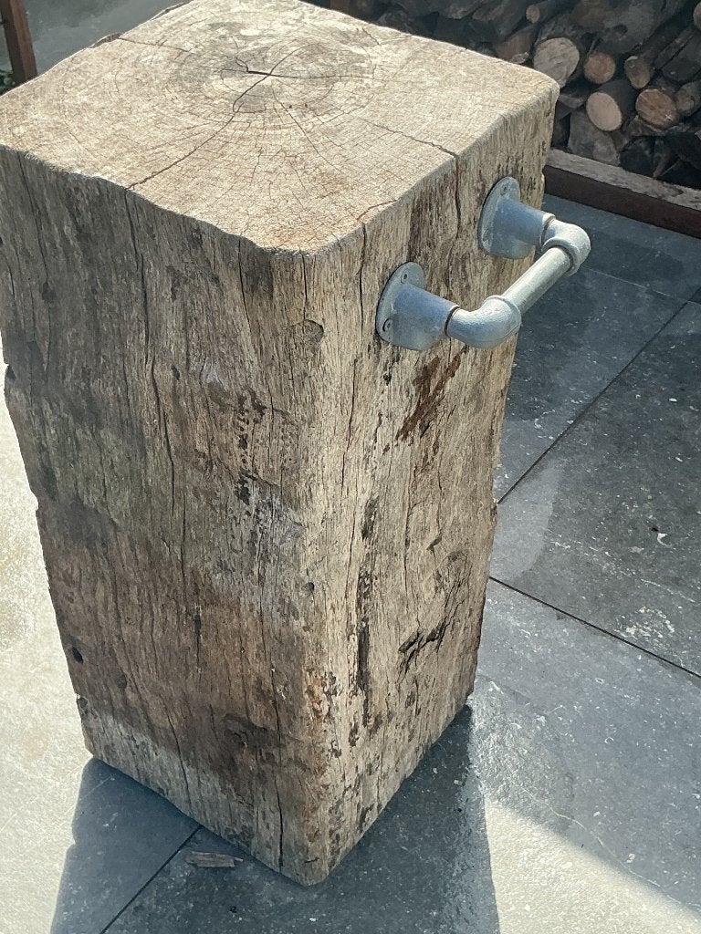Zitblok uit meerpaalhout, Enlèvement, Utilisé, Bois, 60 à 90 cm