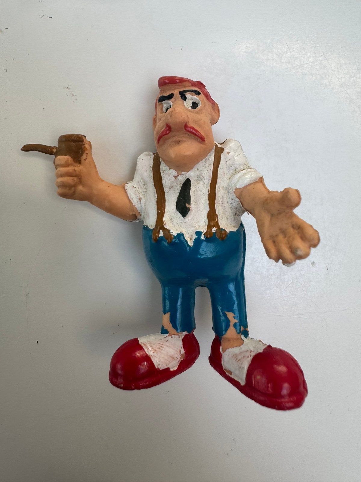 Miniatuur figuur man met pijp, Verzamelen, Ophalen of Verzenden, Gebruikt