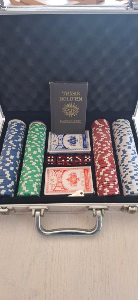 Pokerkoffer Texas Hold’em + gratis pokerbijbeltje, Ophalen of Verzenden