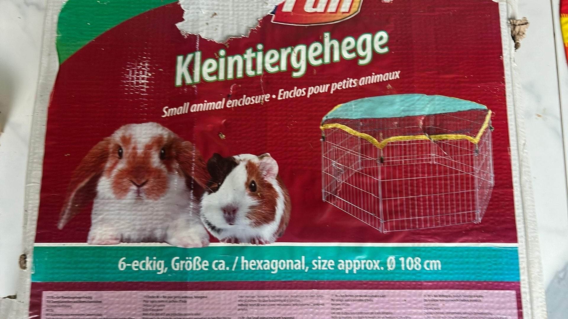 6 hoekige afsluiting voor kleine huisdieren, Dieren en Toebehoren, Ophalen, Gebruikt, Kooi