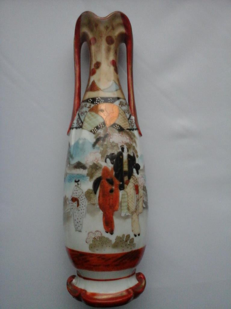 Vase japonais Kutani porcelaine 1912/26 18.50cm, Enlèvement ou Envoi