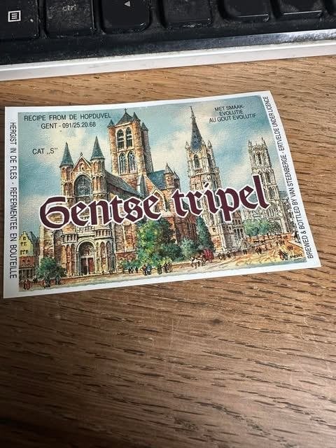 Gentse tripel bier etiket label Hopduivel Gent, Ophalen of Verzenden, Nieuw, Overige typen, Overige merken