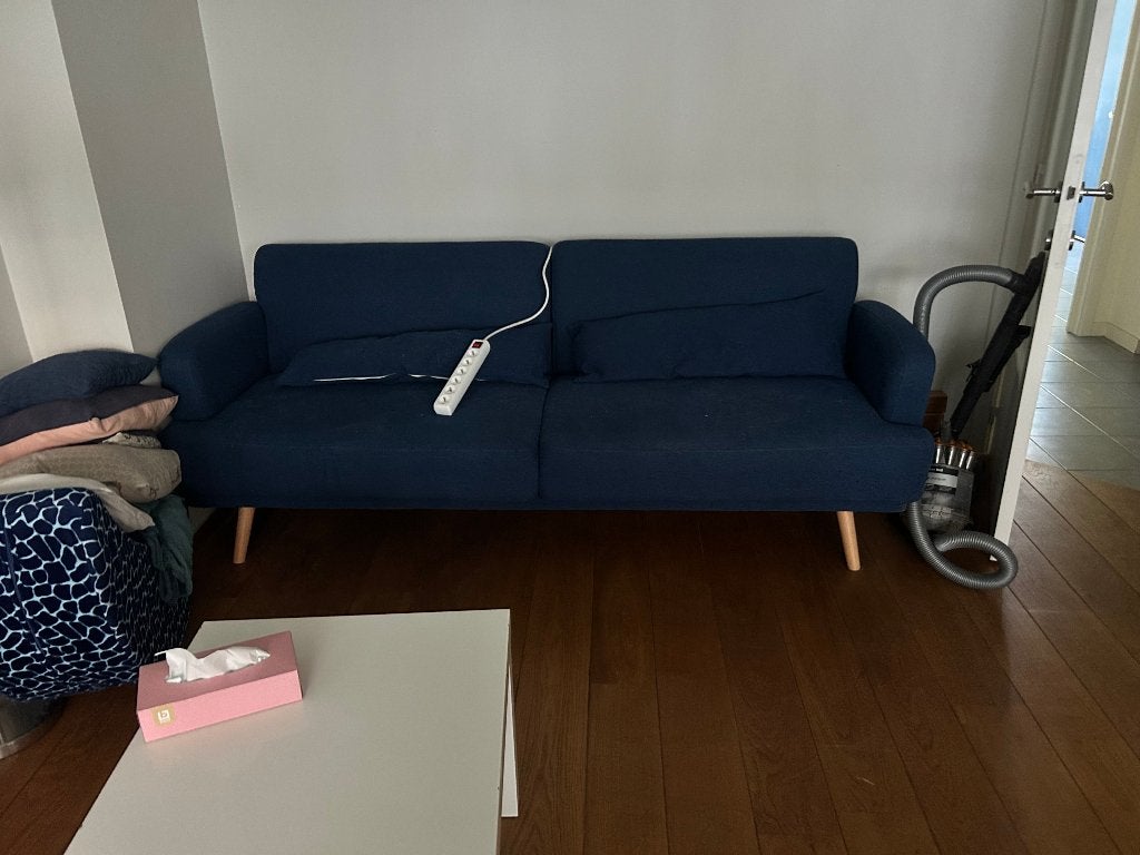 Zetel (donkerblauw), Ophalen, Hout, Gebruikt, Minder dan 75 cm