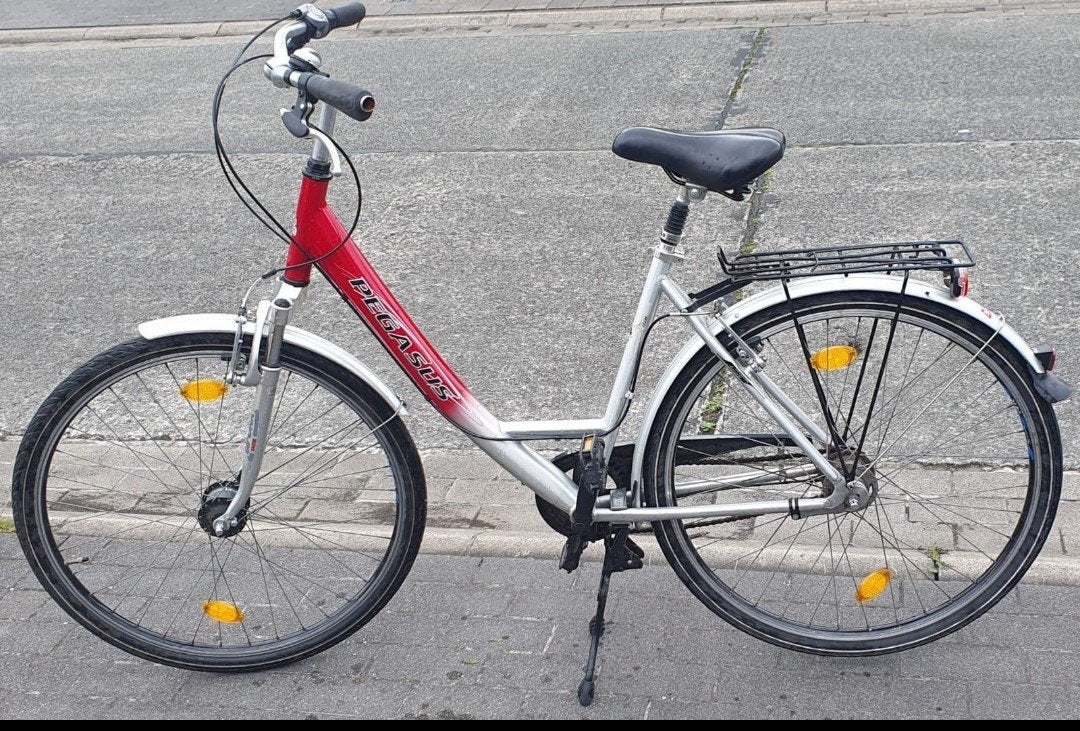 Pegasus Avanti 28 inch - damesfiets (Rood/Zilver), Fietsen en Brommers, Gebruikt, Velgrem, 50 tot 53 cm, Ophalen