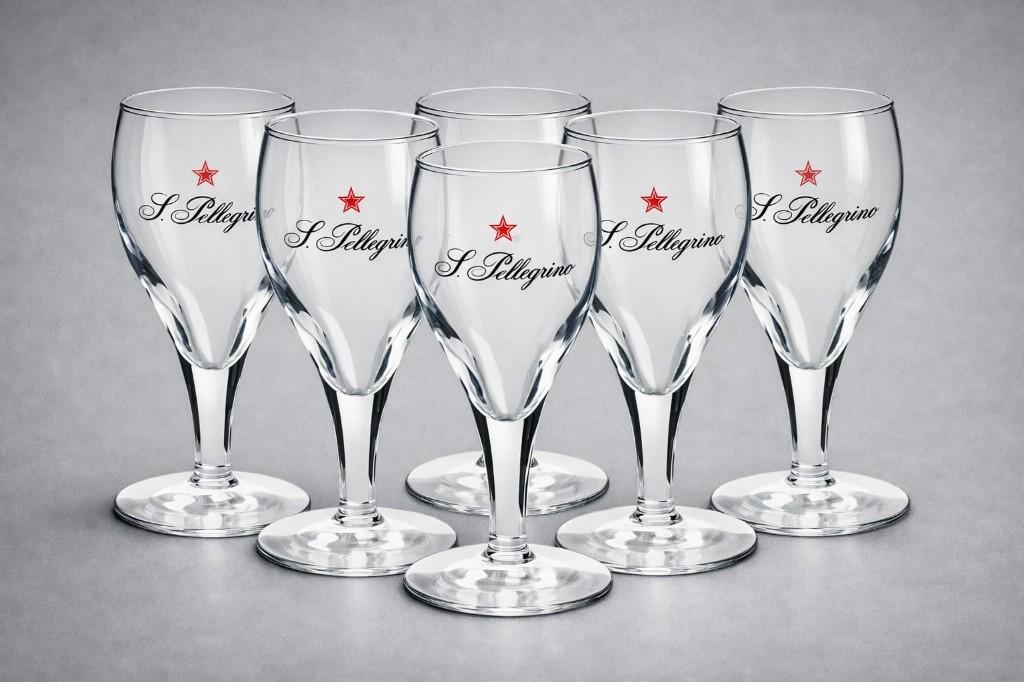Six verres à eau sur pied San Pellegrino officiel, Enlèvement, Neuf, Verre à eau