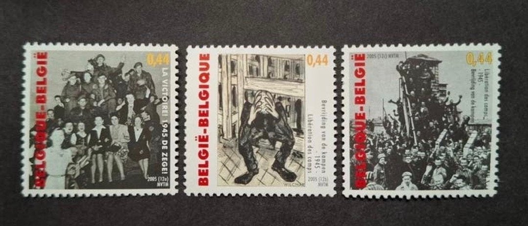 Belgique : COB 3392/94 ** Guerre et Paix 2005., Sans timbre, Neuf, Enlèvement ou Envoi, Non oblitéré