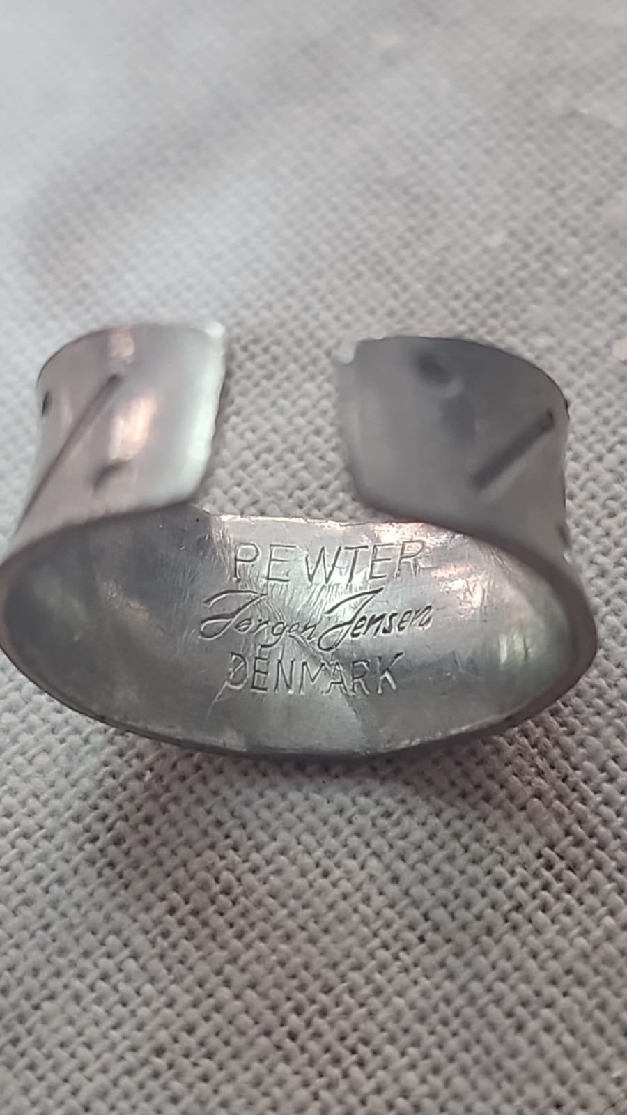Bague Jorgen Jensen Denmark Vintage PEWTER - Zodiaque - Tail, Antiquités & Art, Enlèvement ou Envoi, Argent