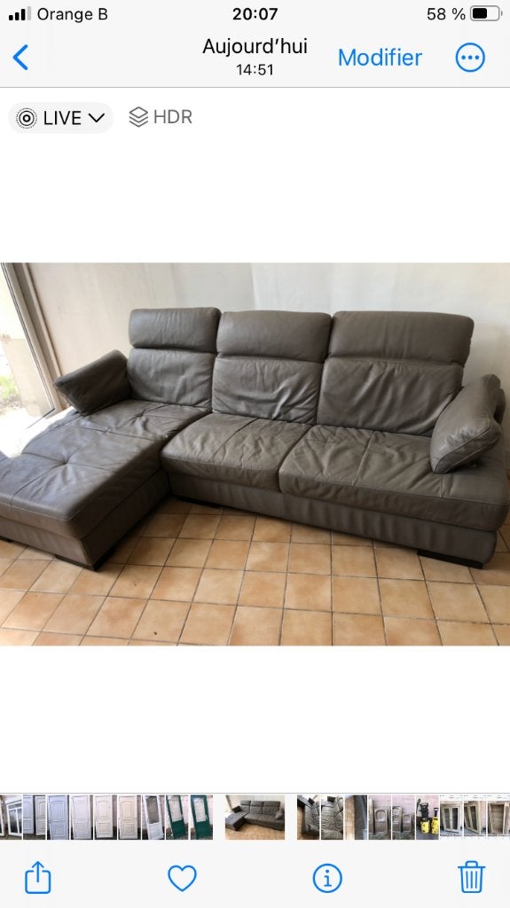 Salon en cuir, Enlèvement, Cuir