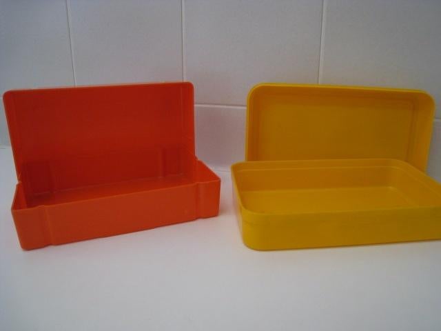 Vintage jaren 70 brooddoos rood, Huis en Inrichting, Ophalen, Rood