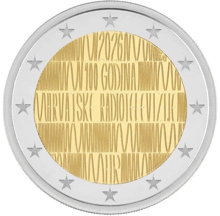Kroatië 2026 – 100 jr Kroatische Radio - 2 euro UNC, Ophalen of Verzenden, 2 euro, Losse munt