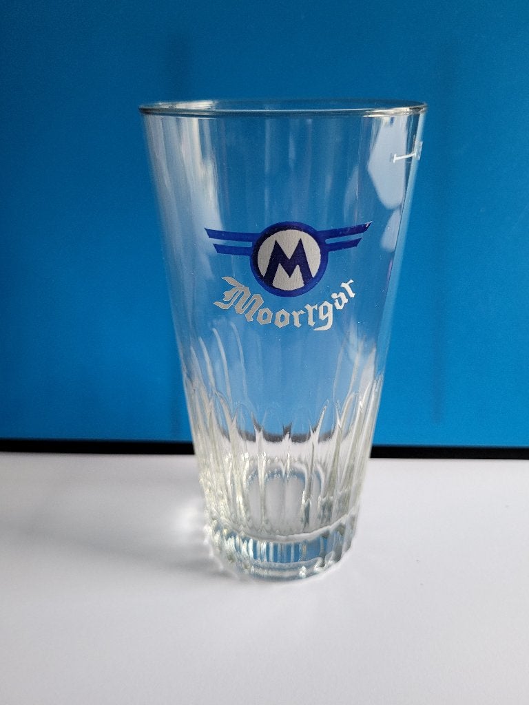 Geëmailleerd bierglas Moortgat, Verzamelen, Ophalen of Verzenden, Gebruikt, Glas of Glazen, Duvel