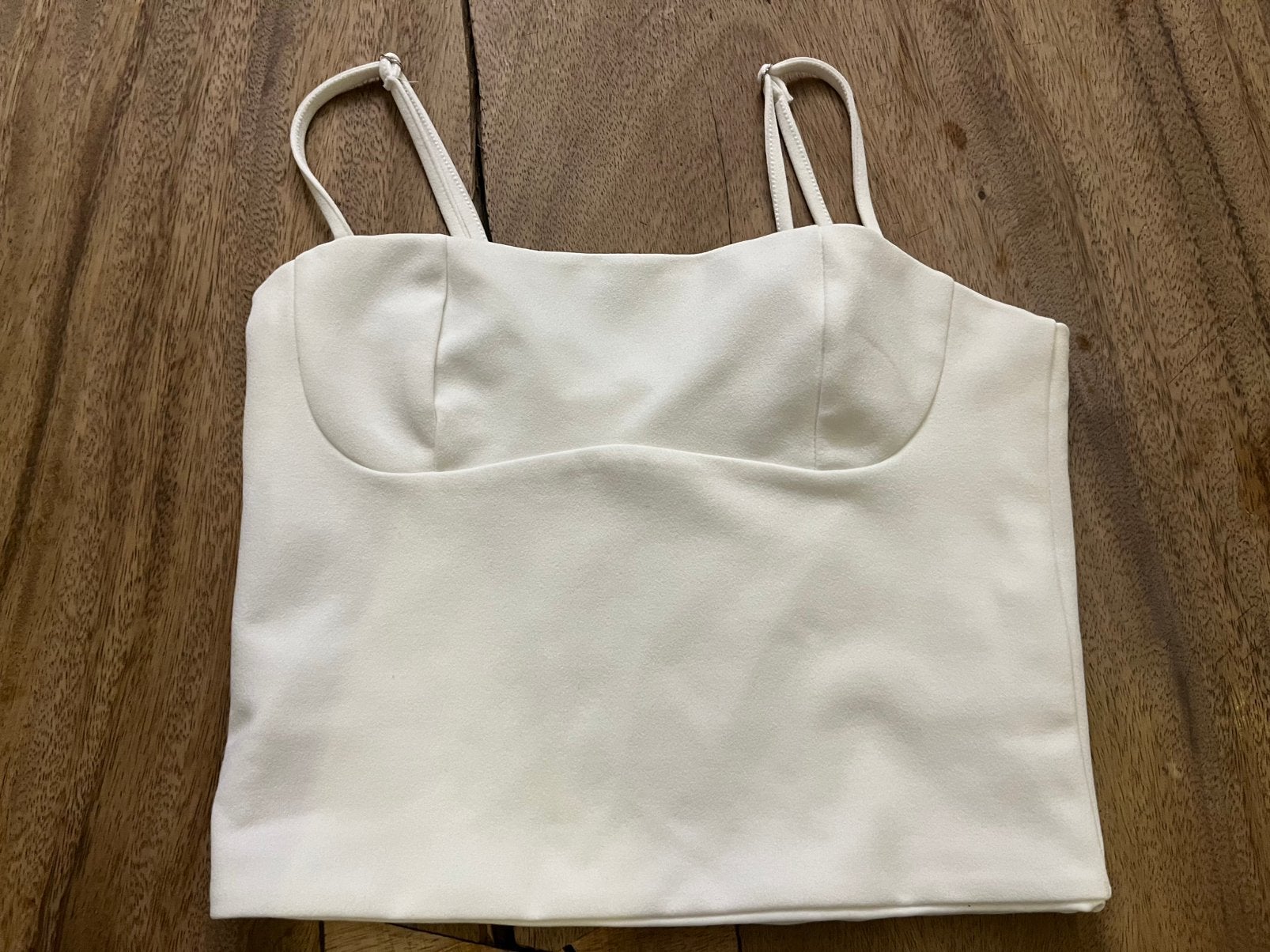 Wit topje spaghetti bandjes., Ophalen of Verzenden, Zo goed als nieuw, Maat 36 (S), Wit