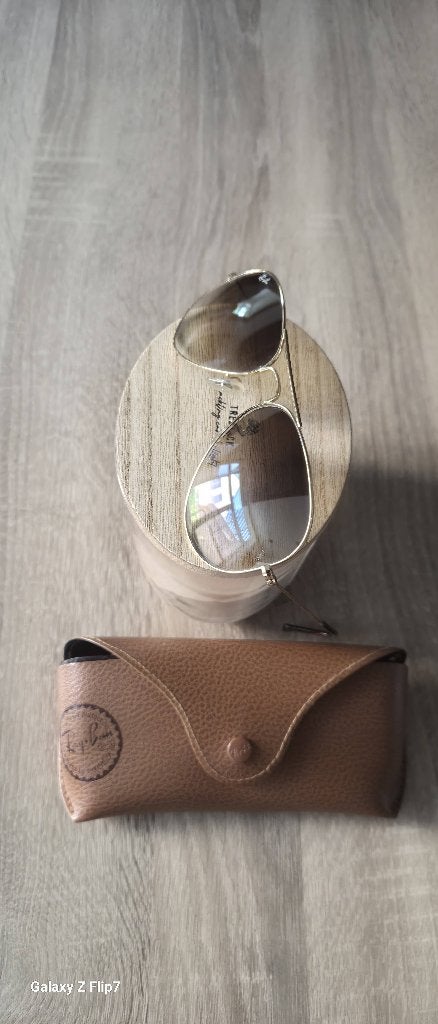 Lunette solaire rayban Aviator, Enlèvement ou Envoi, Comme neuf, Brun, Ray-Ban