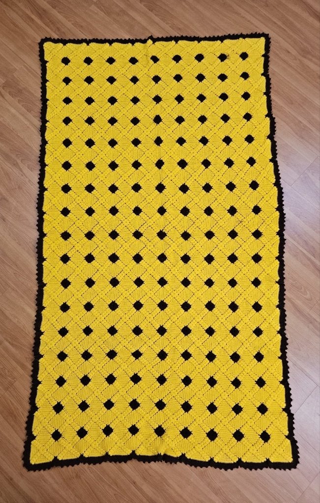 Granny deken/sprei 190/105, Ophalen of Verzenden, Zo goed als nieuw, Geel, Gehaakt