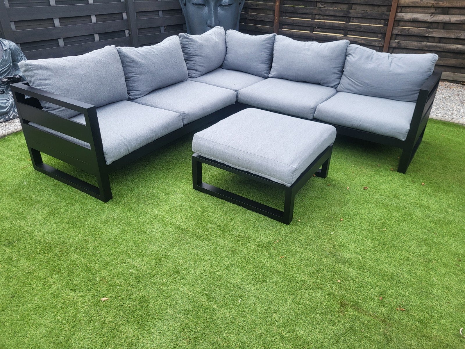 loungeset aluminium met bijhorende kussens en tafel, Ophalen, Aluminium, Loungeset