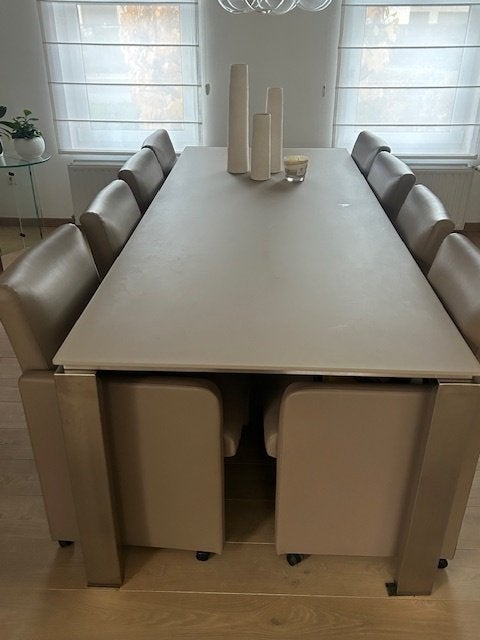 eetkamer met 8 stoelen, Huis en Inrichting, Ophalen, 200 cm of meer, 50 tot 100 cm, Vijf personen of meer