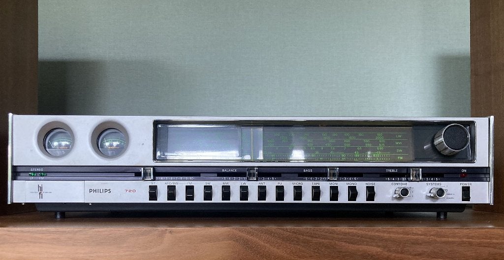 Philips 22RH720 Vintage HiFi Receiver "Vissenoog", Audio, Tv en Foto, Versterkers en Ontvangers, Gebruikt, Ophalen, Overige merken