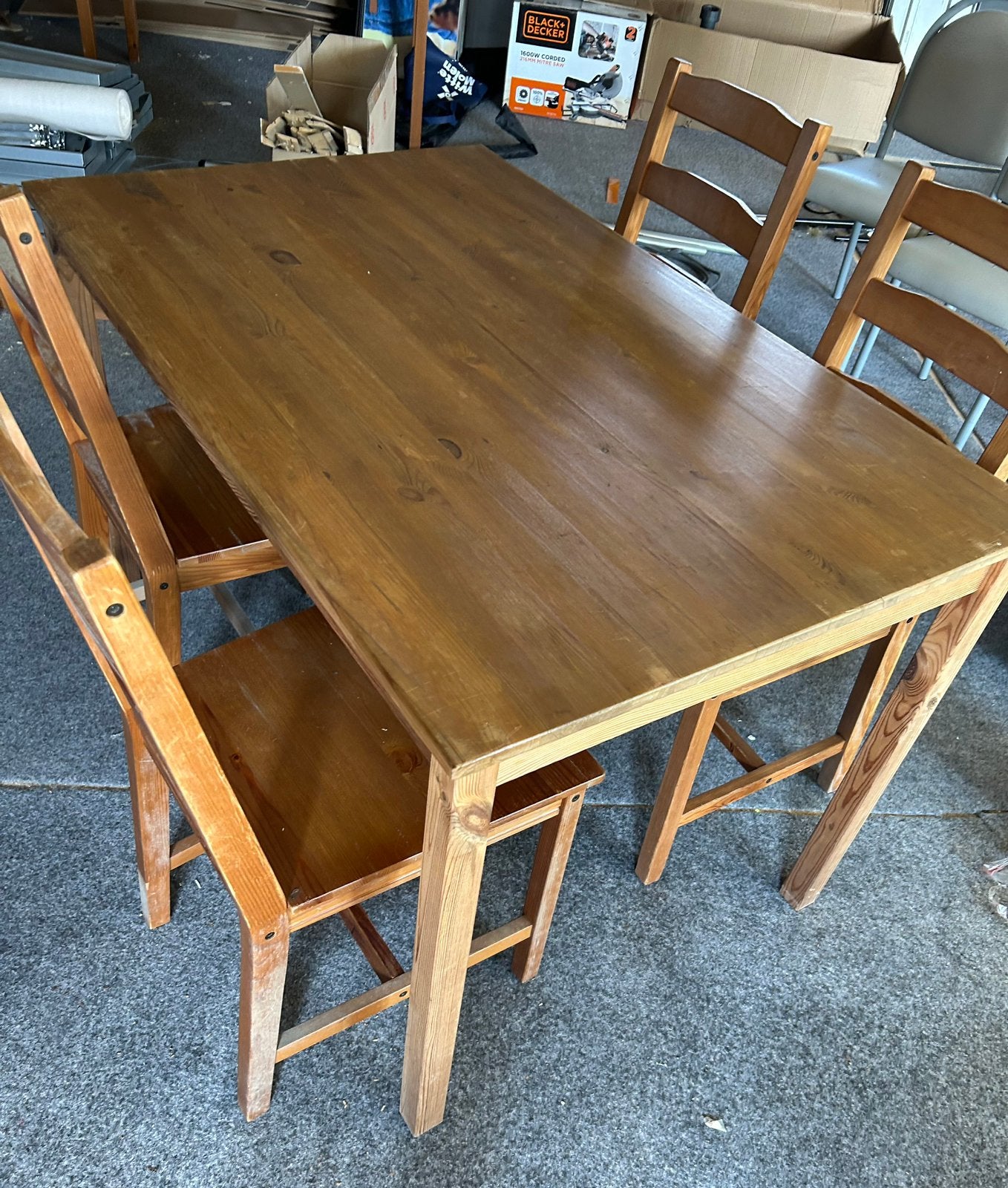 Eettafel met 4 stoelen 120x75x73cm, Ophalen, Gebruikt, 4 tot 6 stoelen