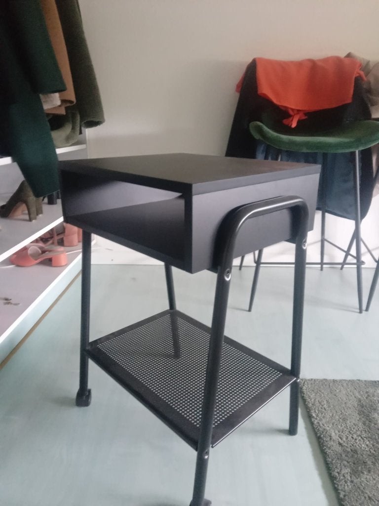Bijzet tafel laptop/printer, Ophalen, Minder dan 55 cm, Metaal of Aluminium, Zo goed als nieuw