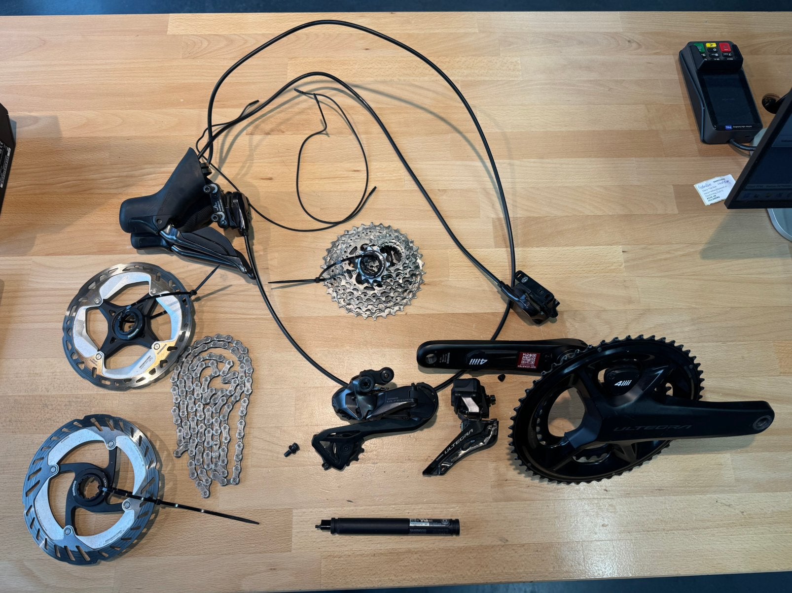 Shimano Ultegra R8170 Di2 groepset, dubbele 4iiii powermeter, Computers en Software, Ophalen of Verzenden, Gebruikt