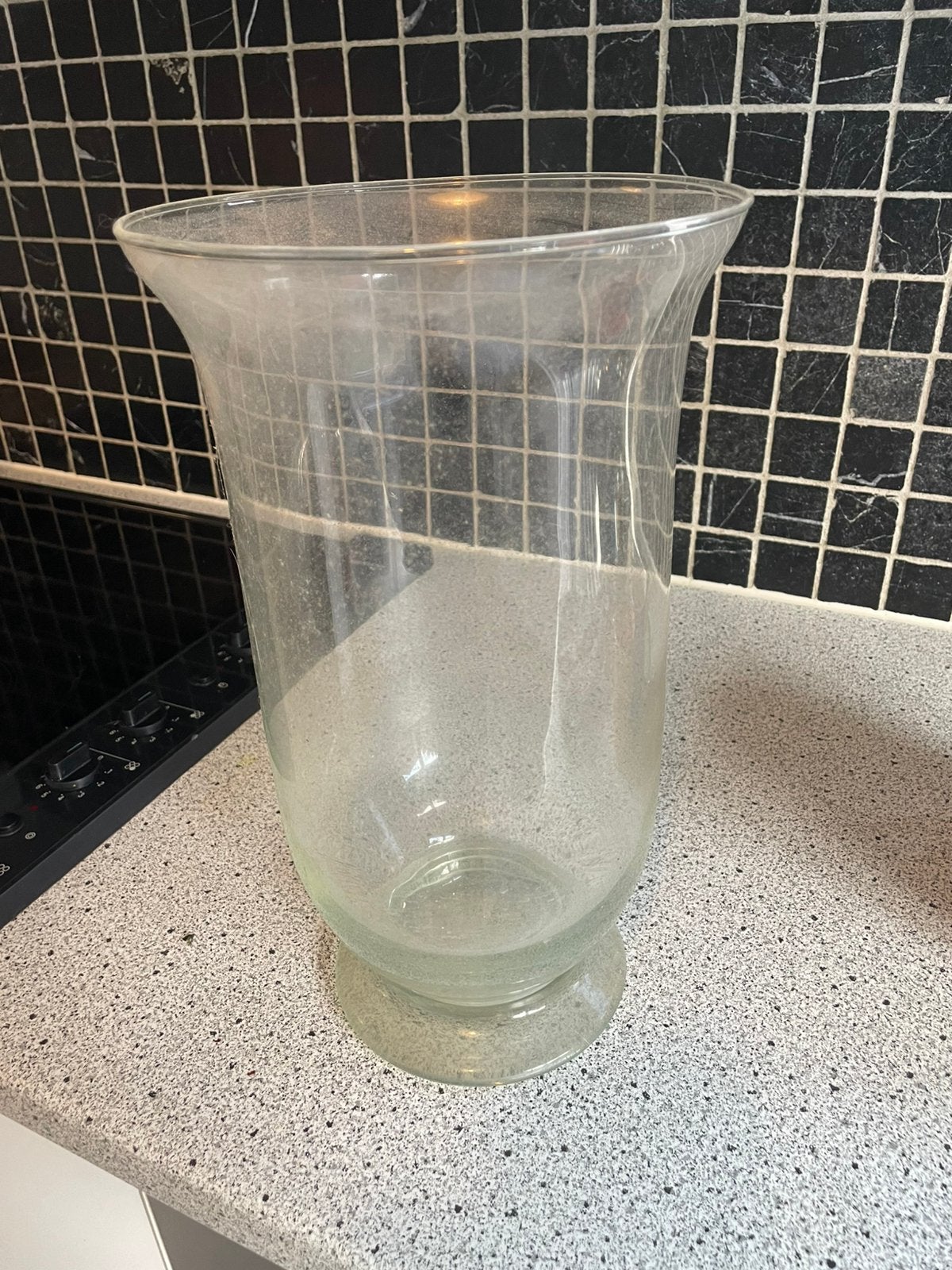 Grand vase, Maison & Meubles, Sur pied, Transparent, 35 cm, Verre